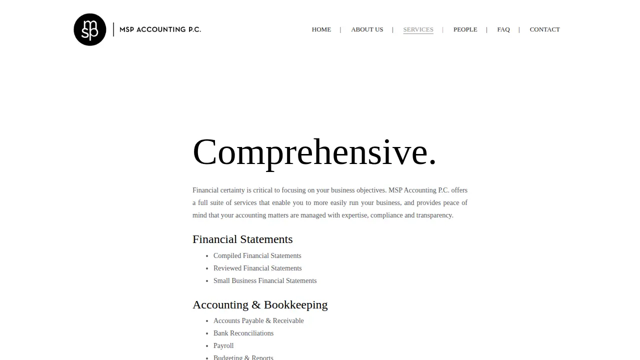 MSP ACCOUNTING PC page