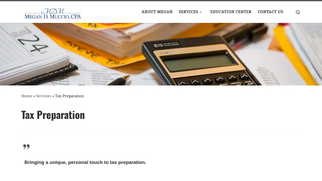 Megan D. Muccio, CPA, PLLC page