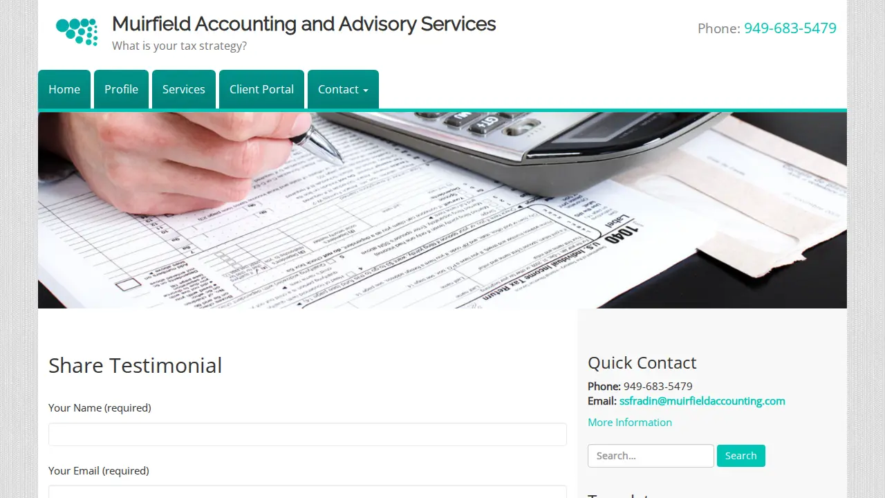 Muirfield Accounting page