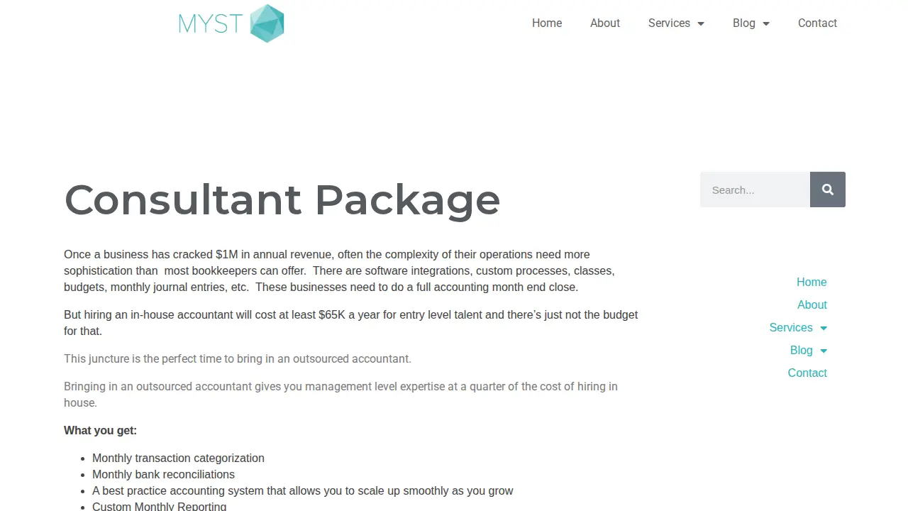 Myst Bookkeeping page