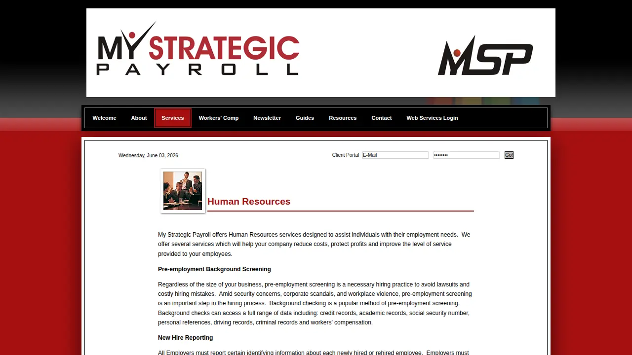 My Strategic Payroll page