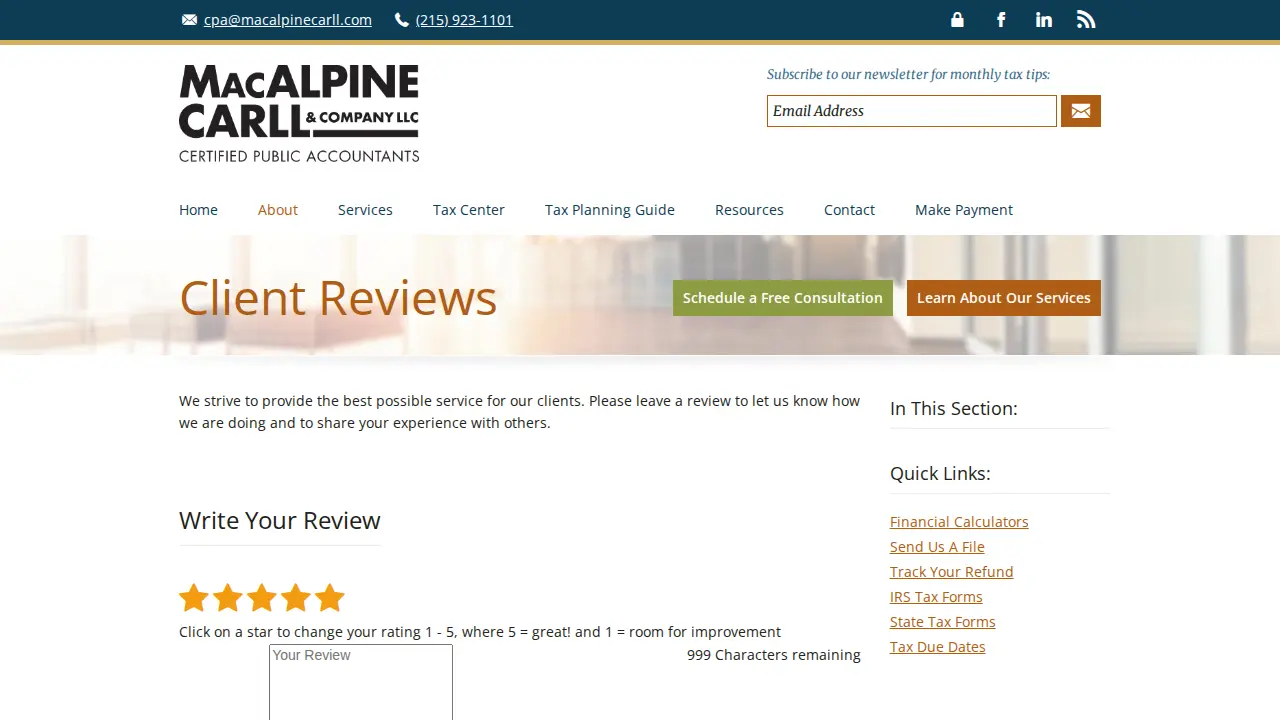 Mac Alpine Carll & Co page