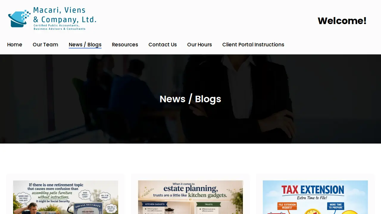 Macari, Viens & Company page