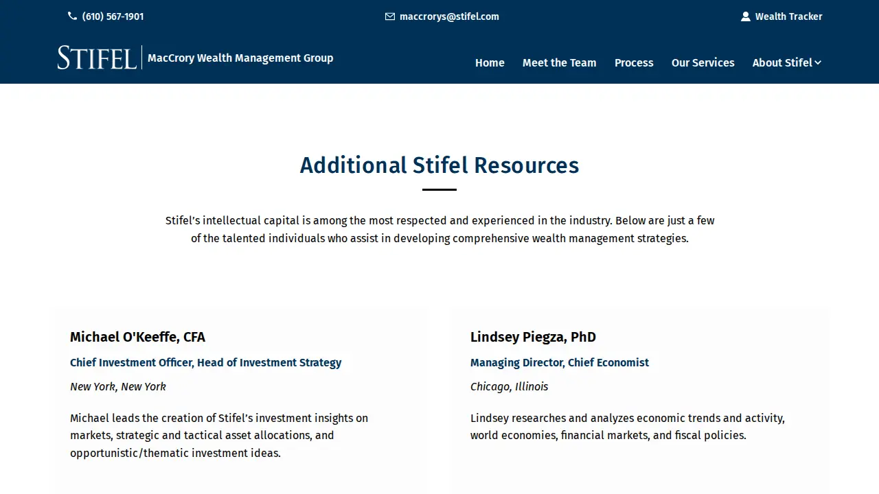 MacCrory Wealth Management Group - Stifel page