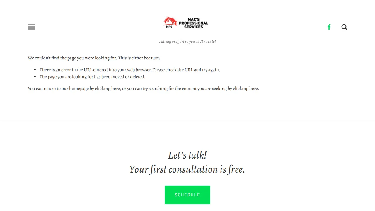 Mac's Professional Services page