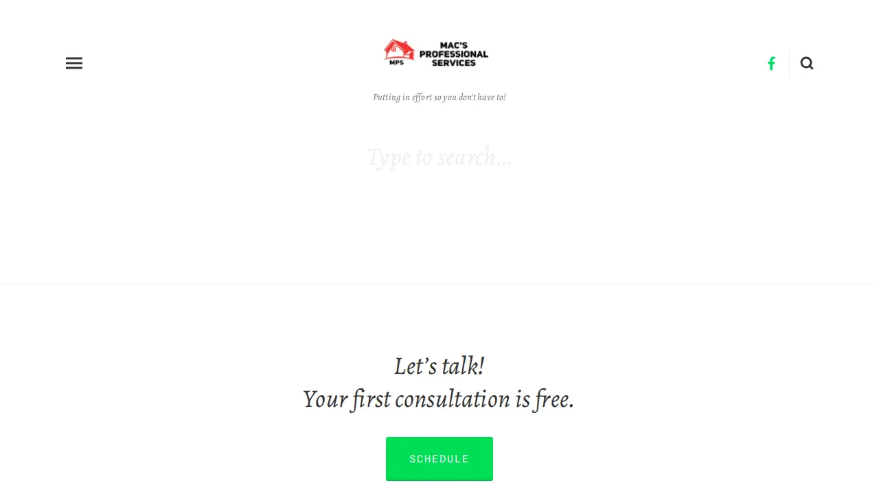 Mac's Professional Services page