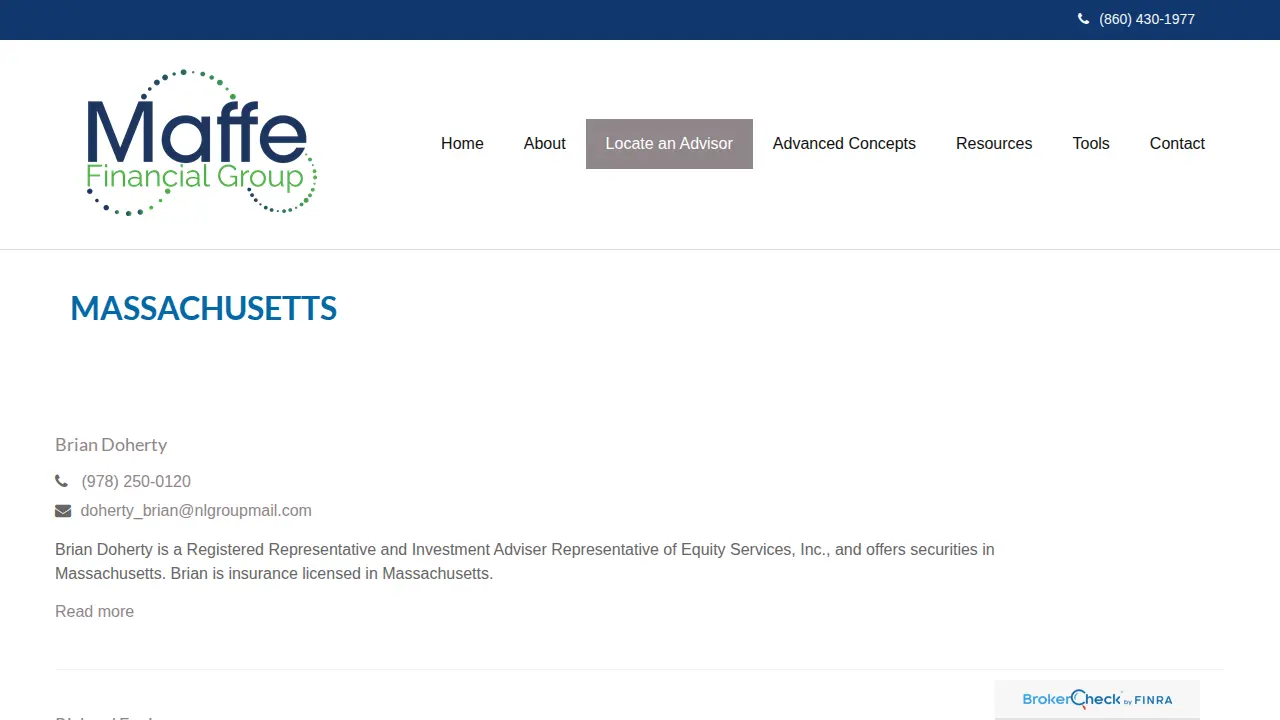 Maffe Financial Group Inc page