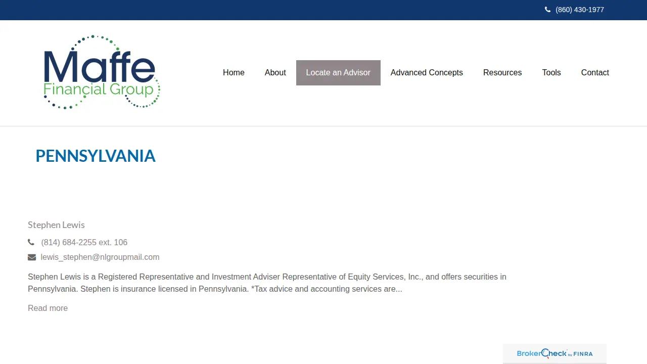 Maffe Financial Group Inc page