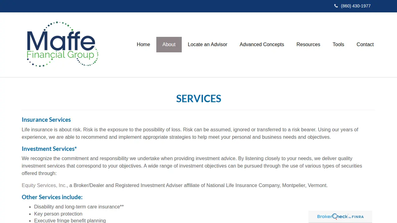 Maffe Financial Group Inc page