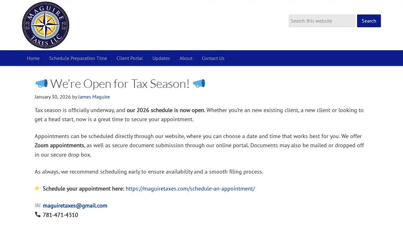 Maguire Taxes LLC page