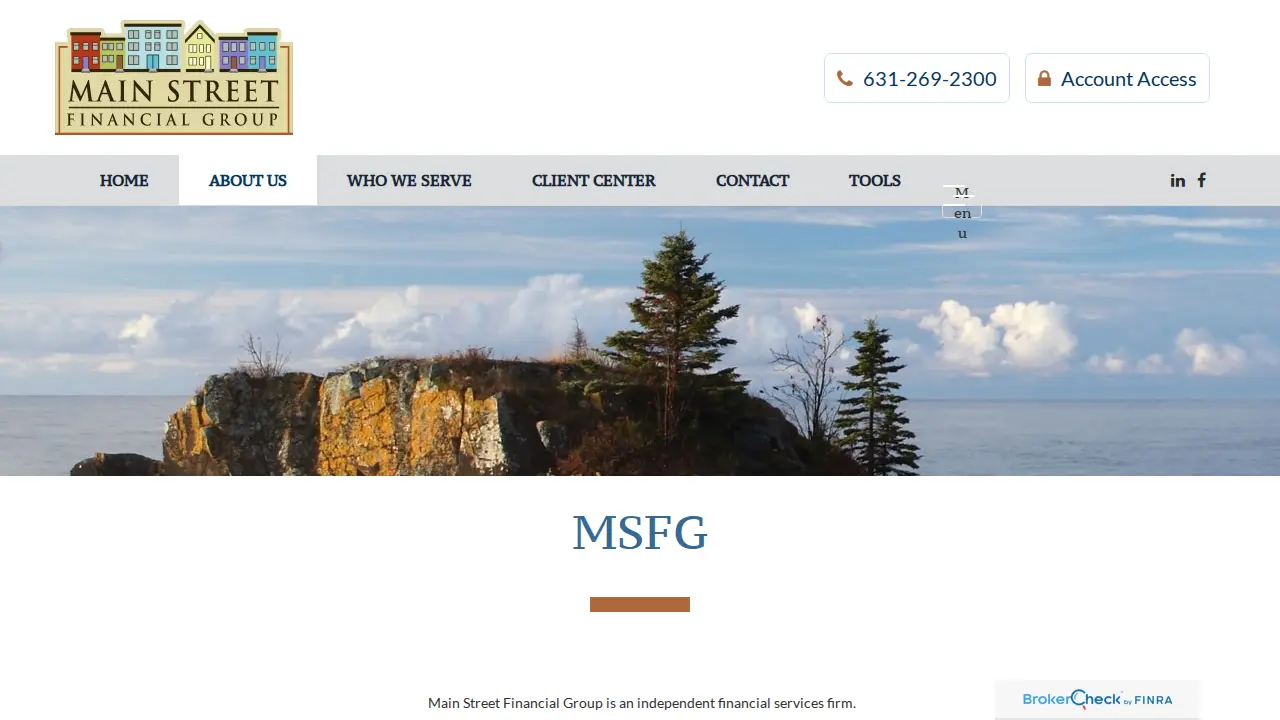 Main Street Financial Group page