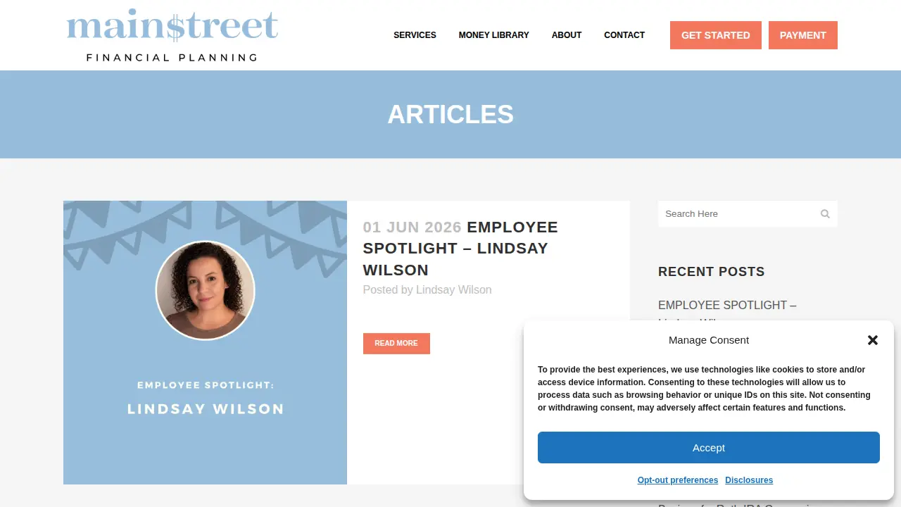 MainStreet Financial Planning, Inc page