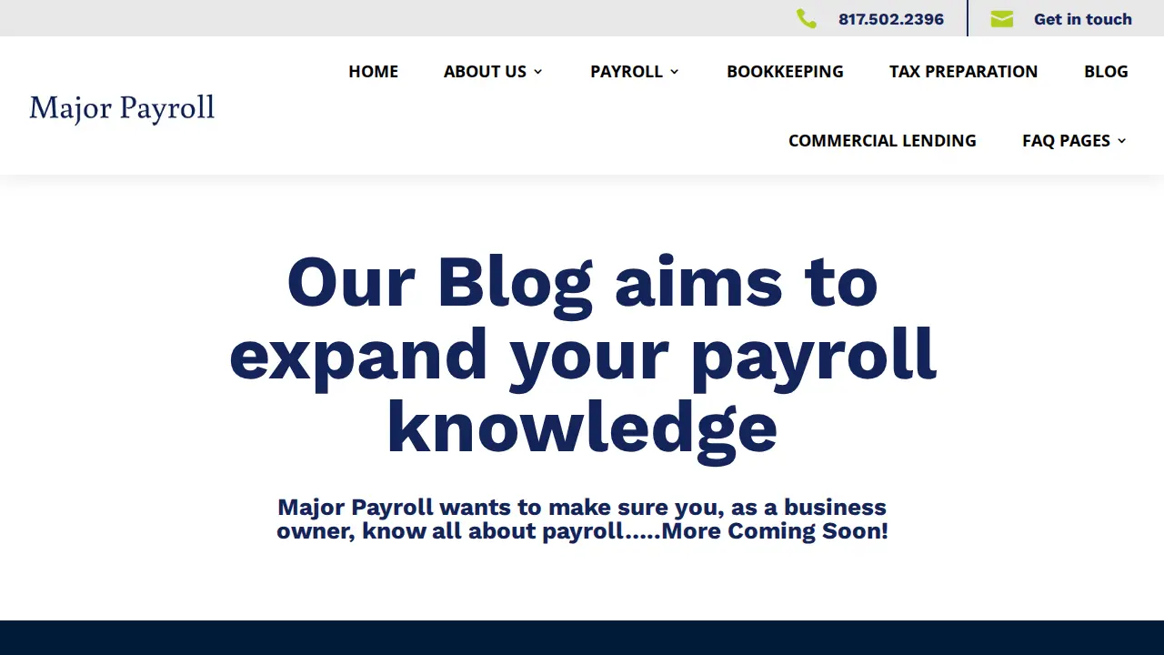 Major Payroll page