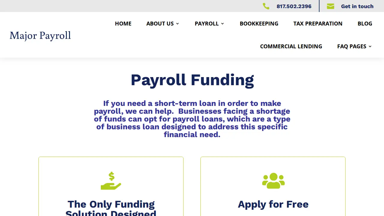 Major Payroll page