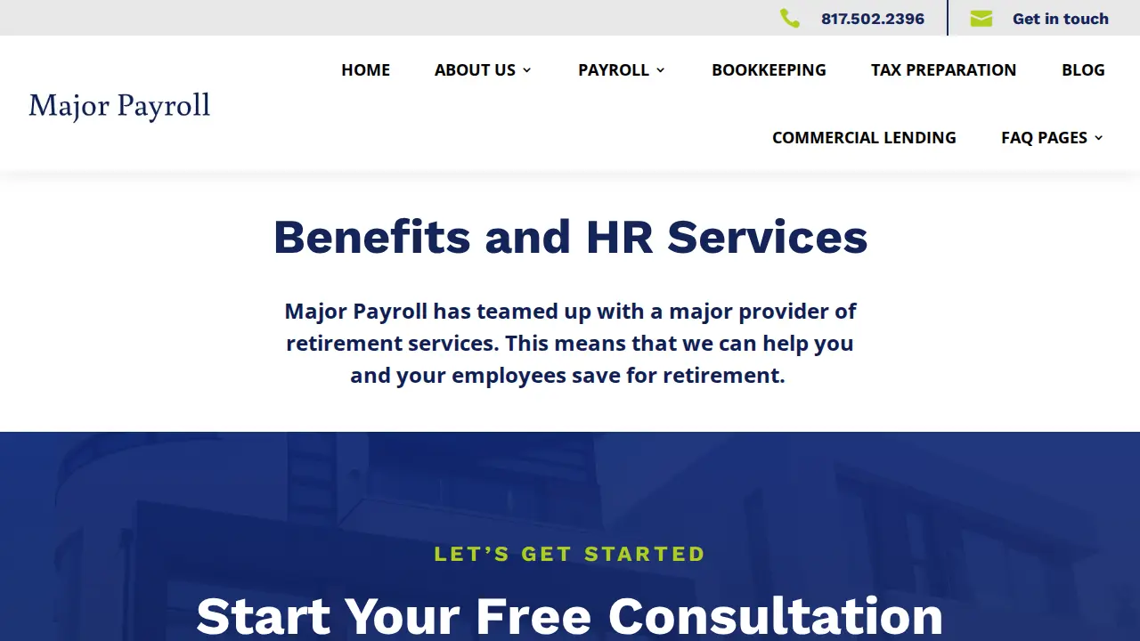 Major Payroll page