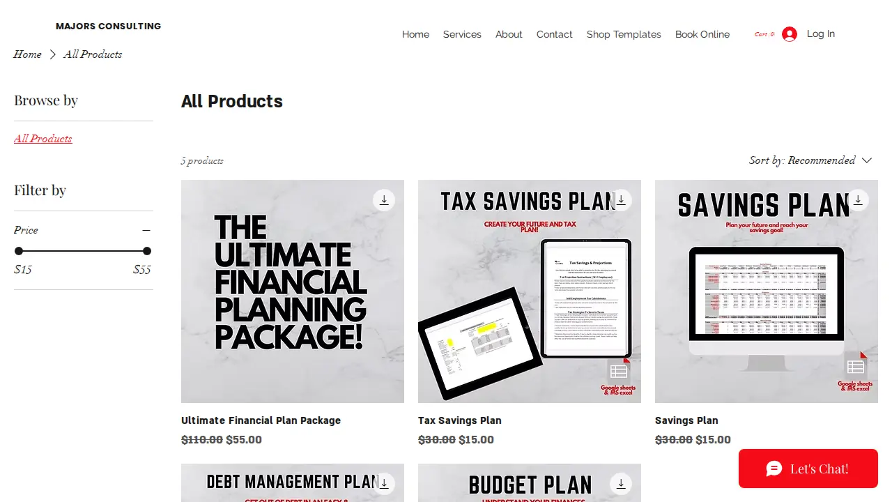 Majors Consulting page