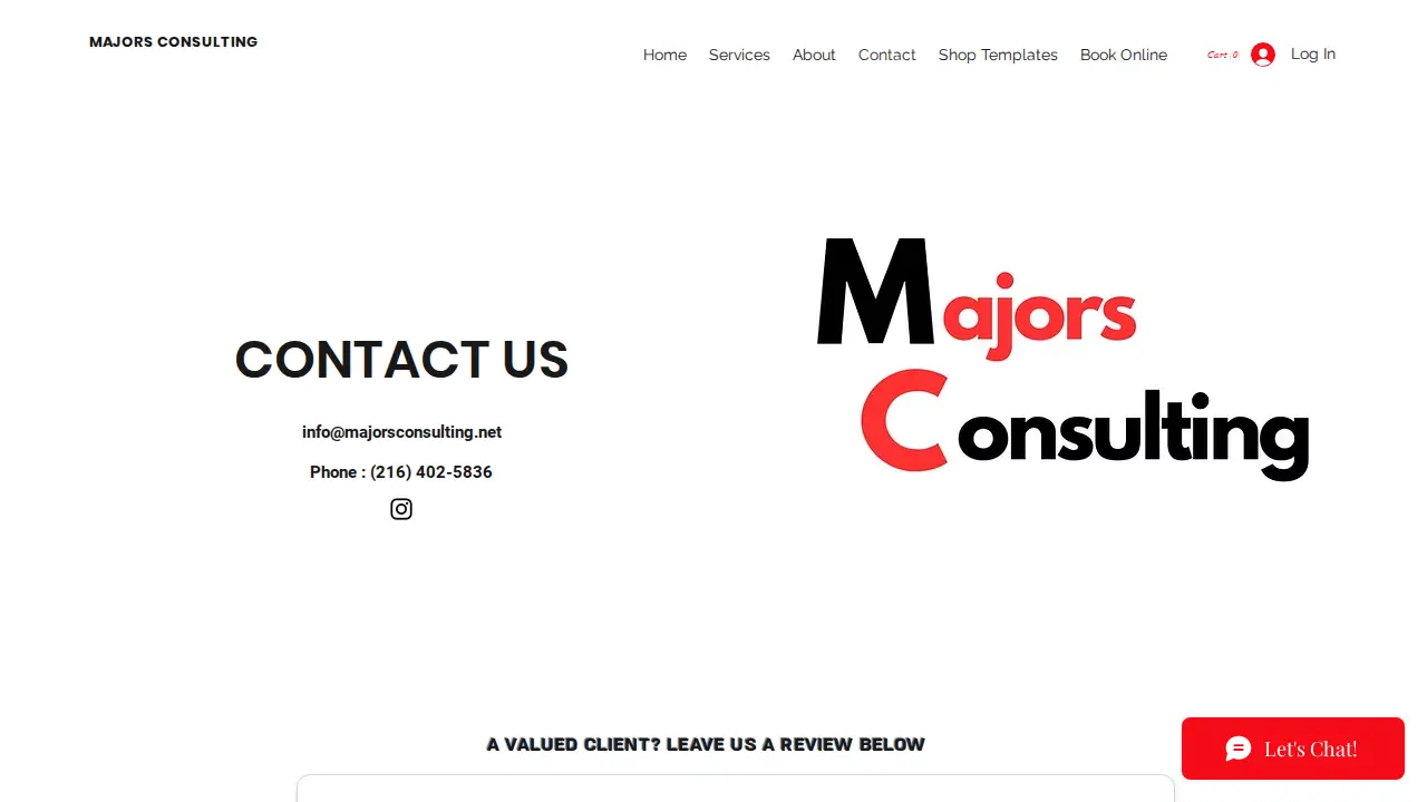 Majors Consulting page