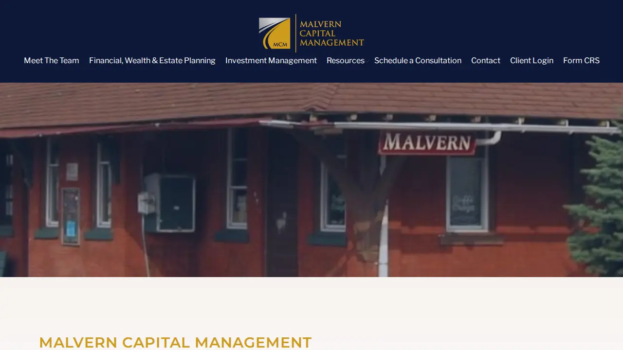 Malvern Capital Management page