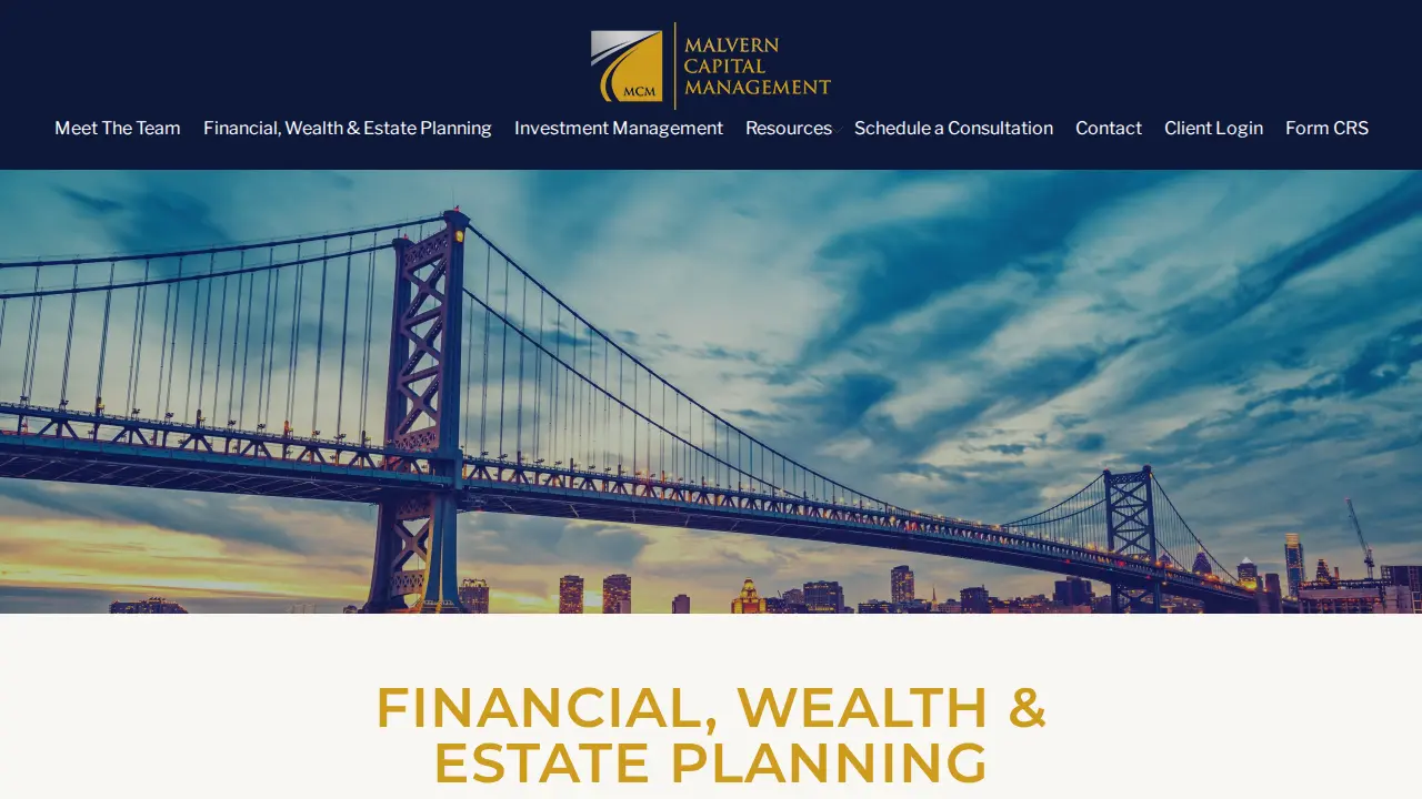 Malvern Capital Management page