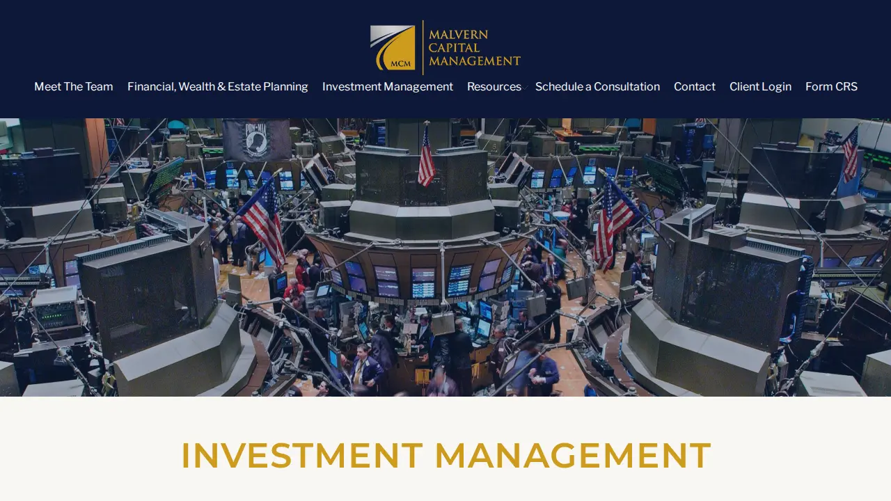Malvern Capital Management page