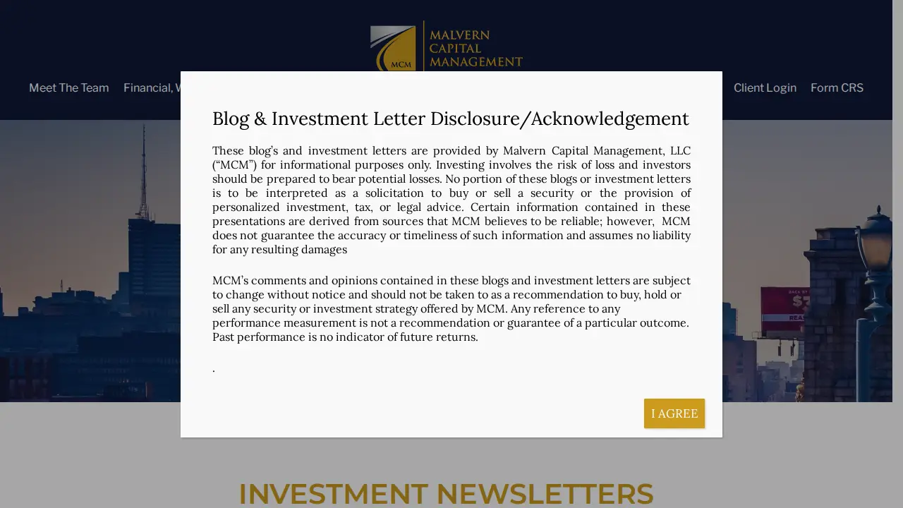 Malvern Capital Management page