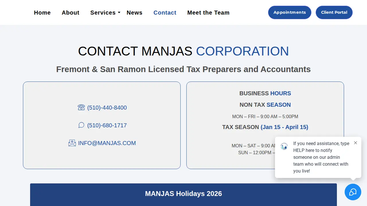 Manjas Corporation page