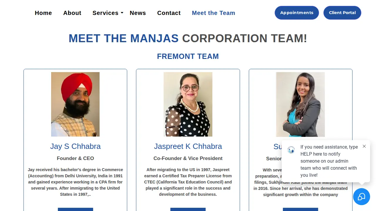 Manjas Corporation page