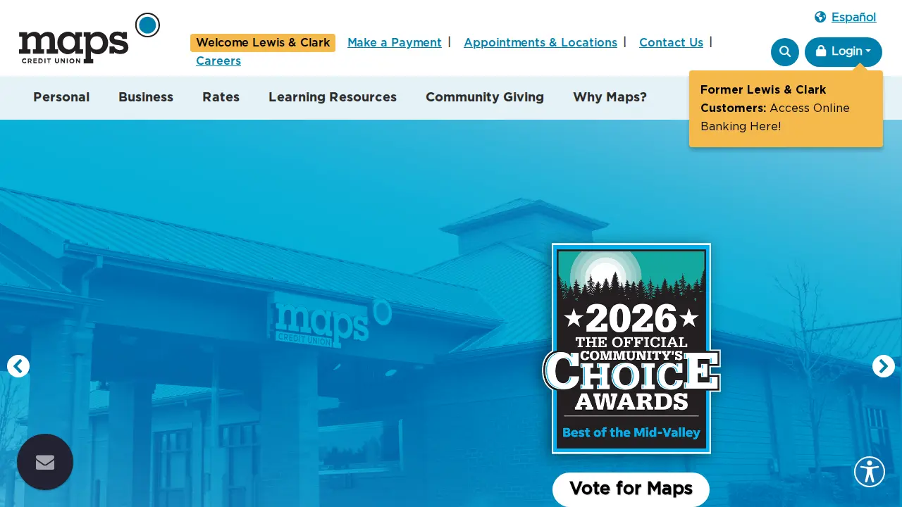 Maps Credit Union Oregon City Branch (formerly Lewis & Clark)