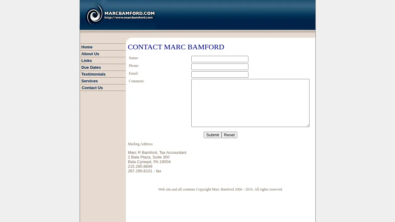 Marc Bamford page