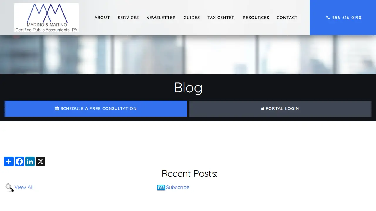 Marino and Marino Certified Public Accountants, PA page