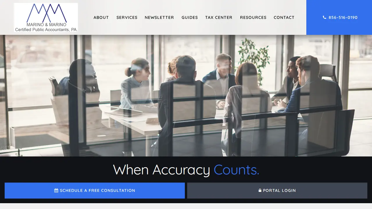 Marino and Marino Certified Public Accountants, PA page