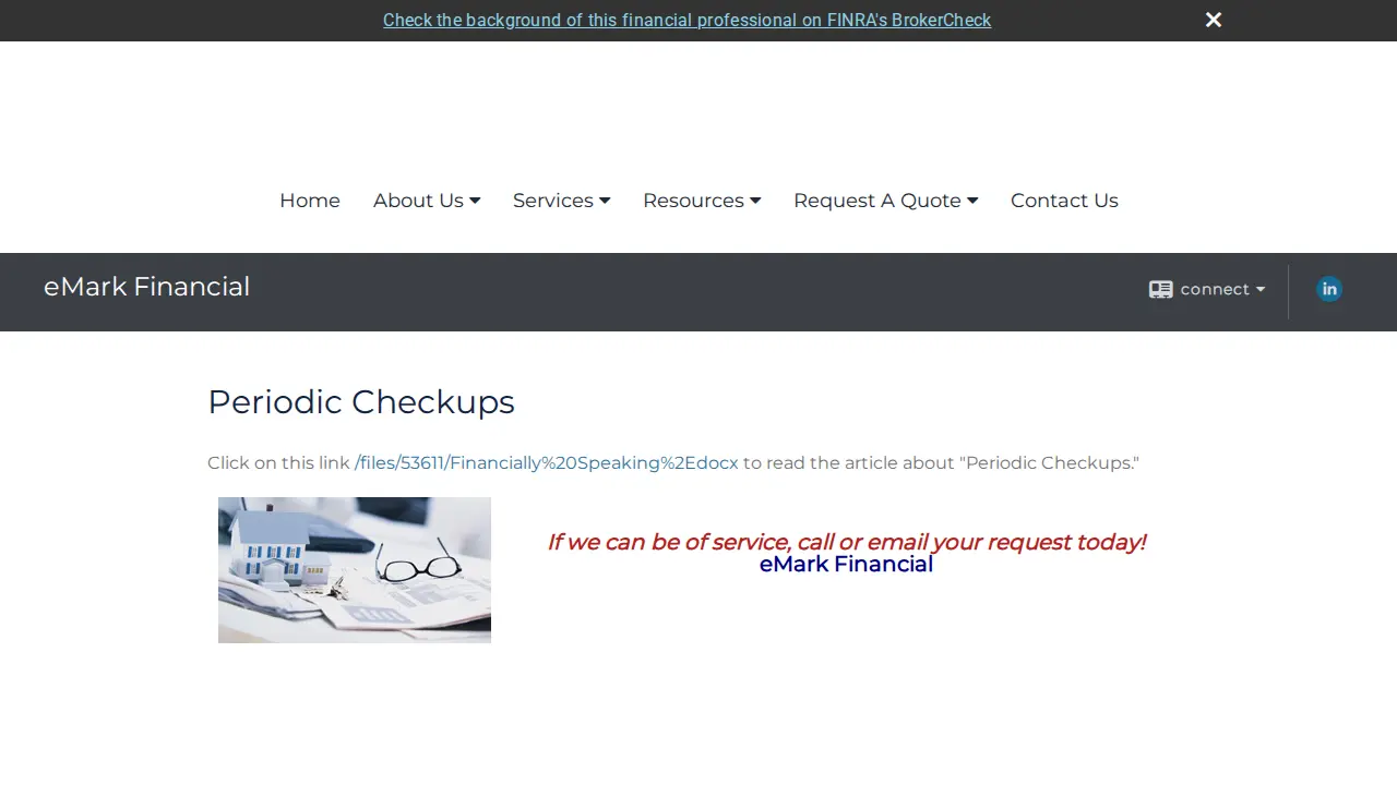 eMark Financial page