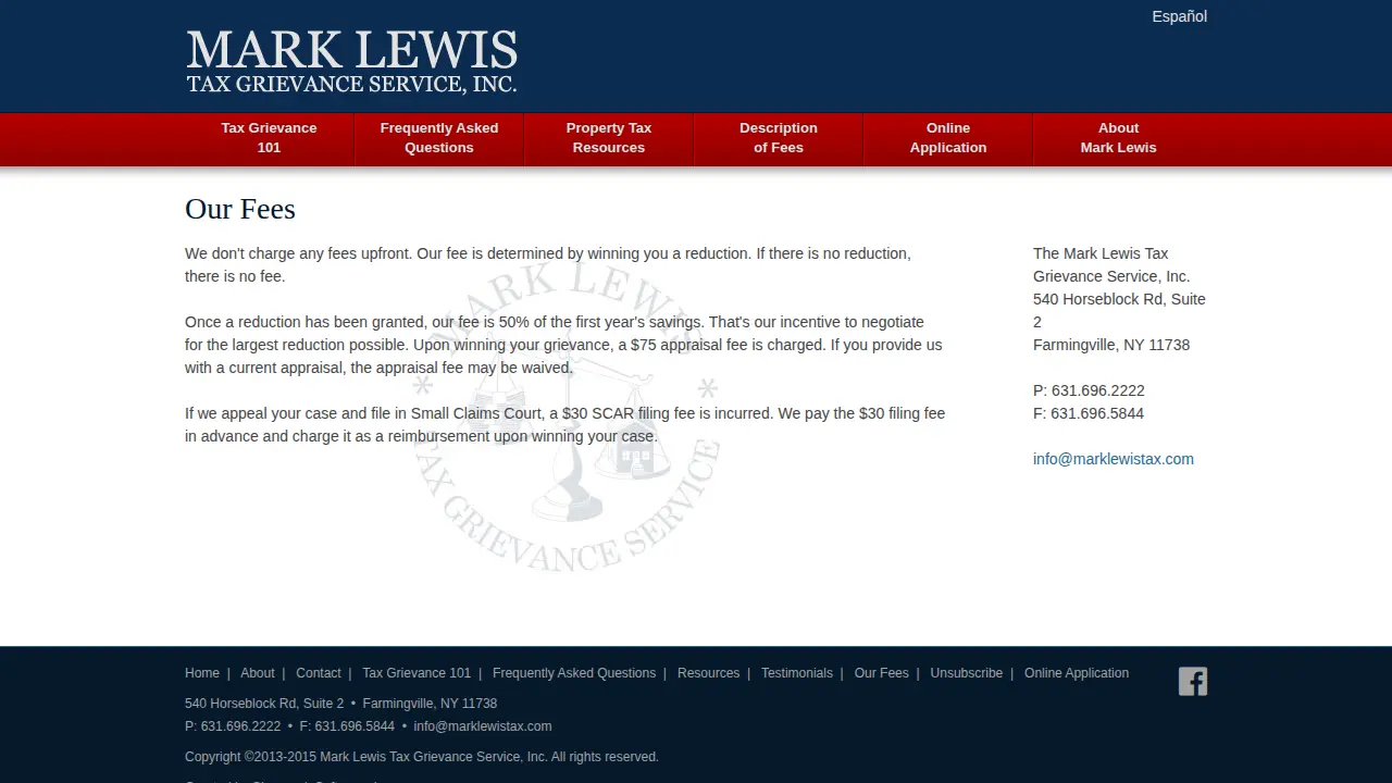 Mark Lewis Tax Grievance Service, Inc. page