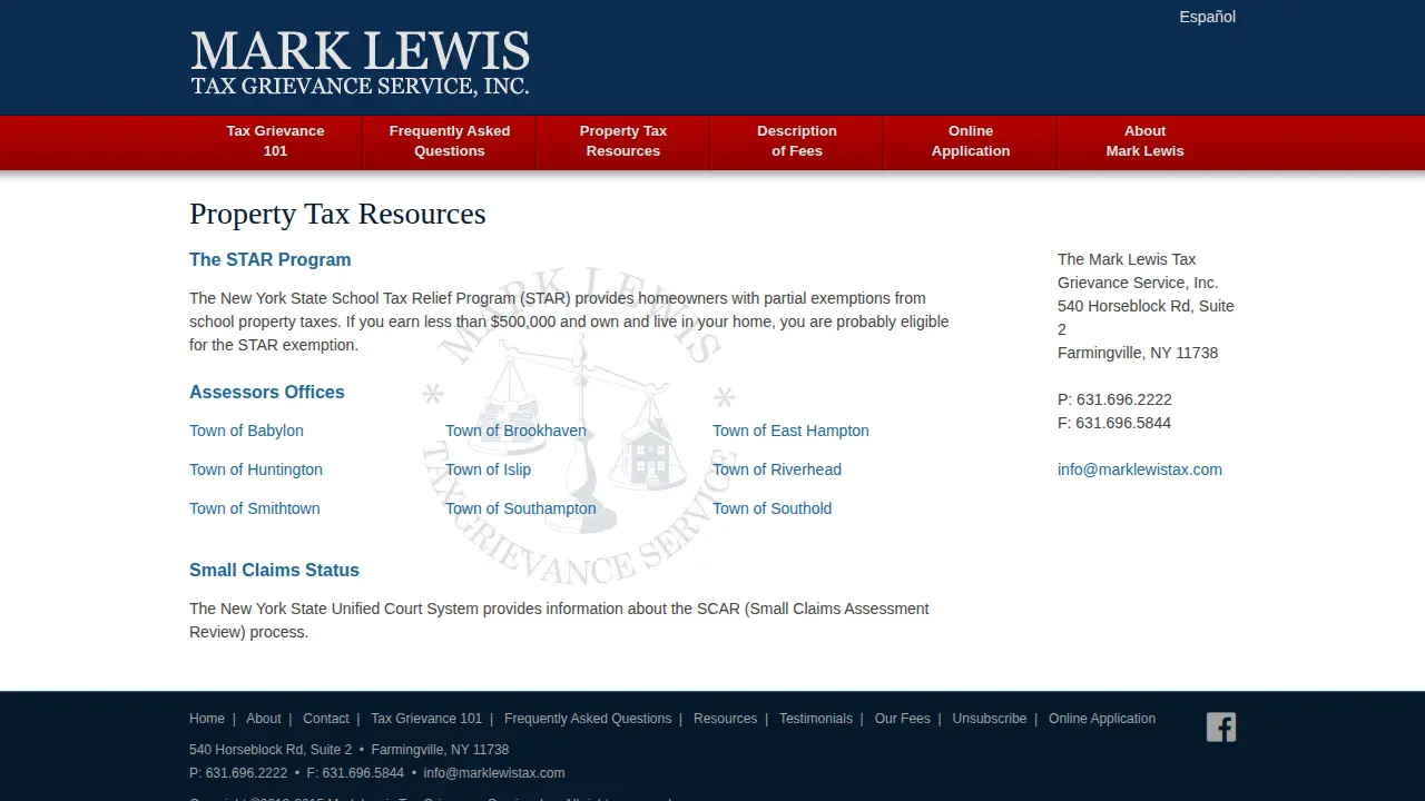 Mark Lewis Tax Grievance Service, Inc. page