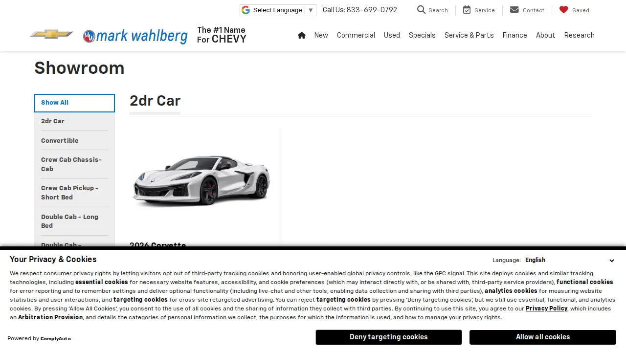 Mark Wahlberg Chevy Columbus Service Center page
