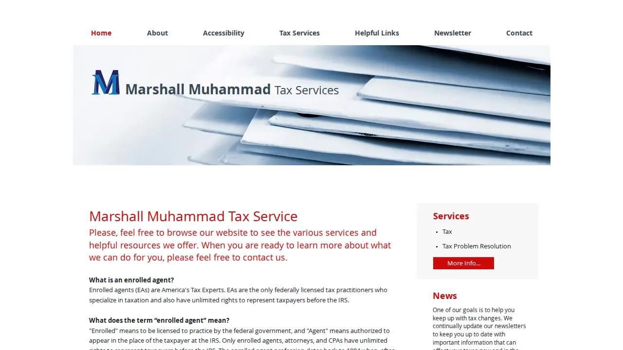 Marshall Muhammad Enterprises page