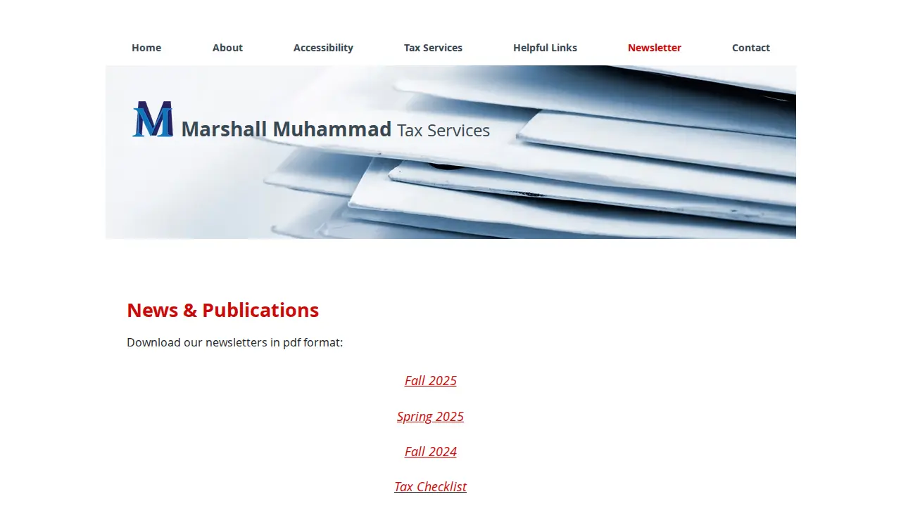 Marshall Muhammad Enterprises page