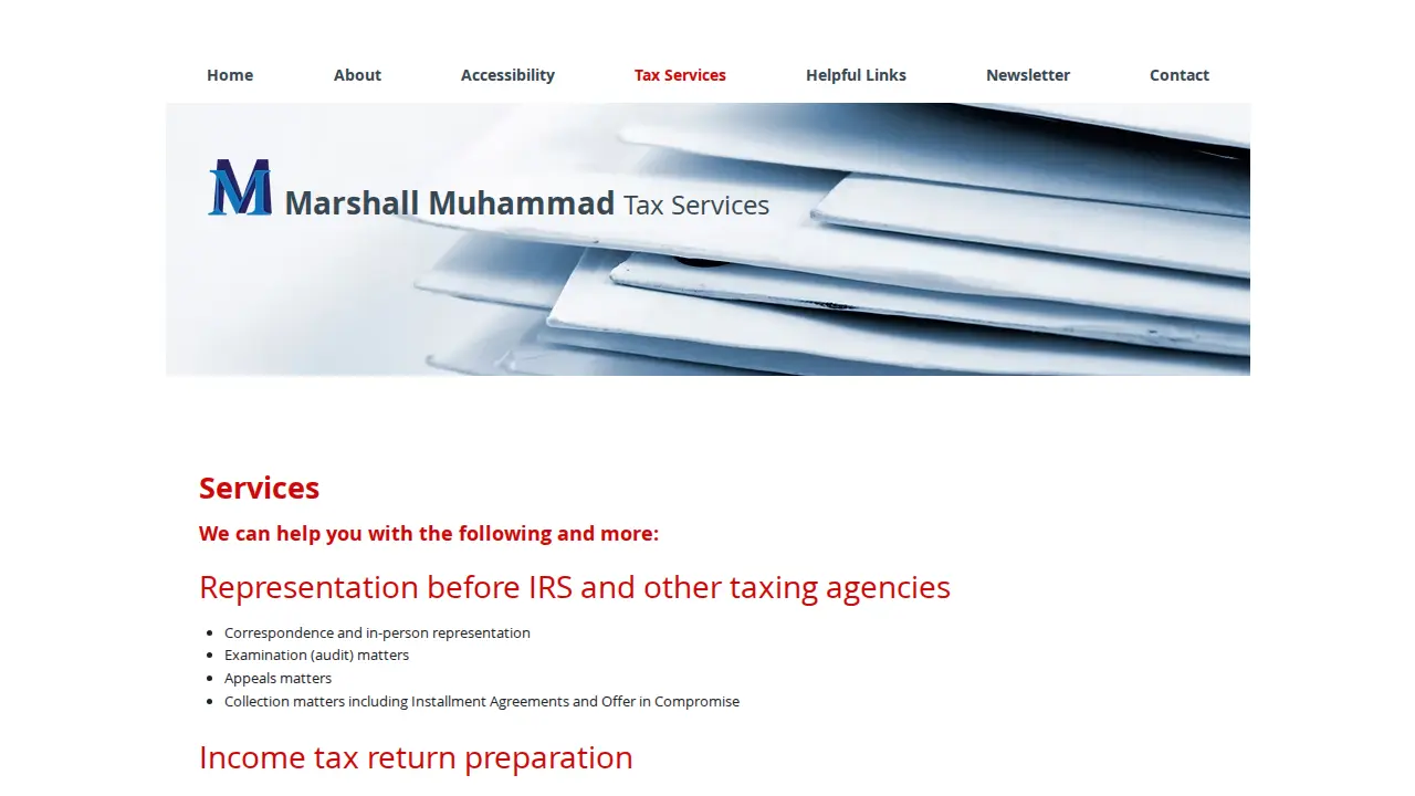 Marshall Muhammad Enterprises page