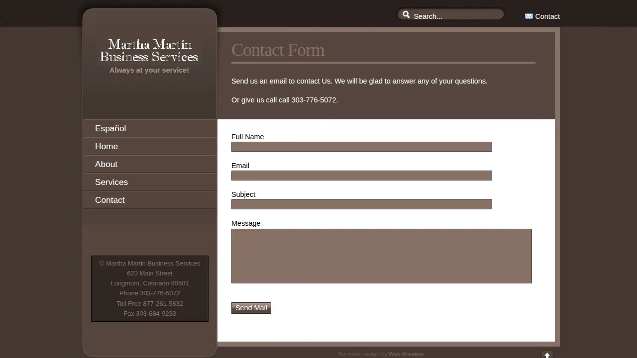 Martha Martin Business Services page