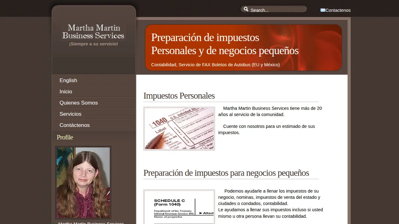 Martha Martin Business Services page