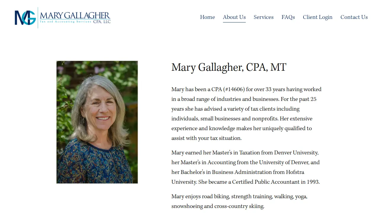 Mary Gallagher CPA, LLC page