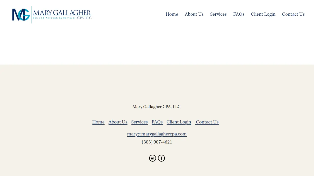 Mary Gallagher CPA, LLC page