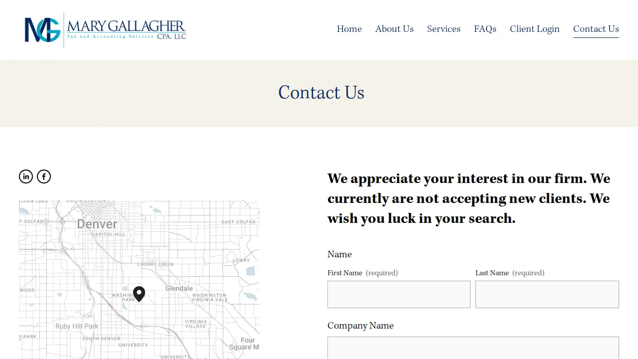 Mary Gallagher CPA, LLC page