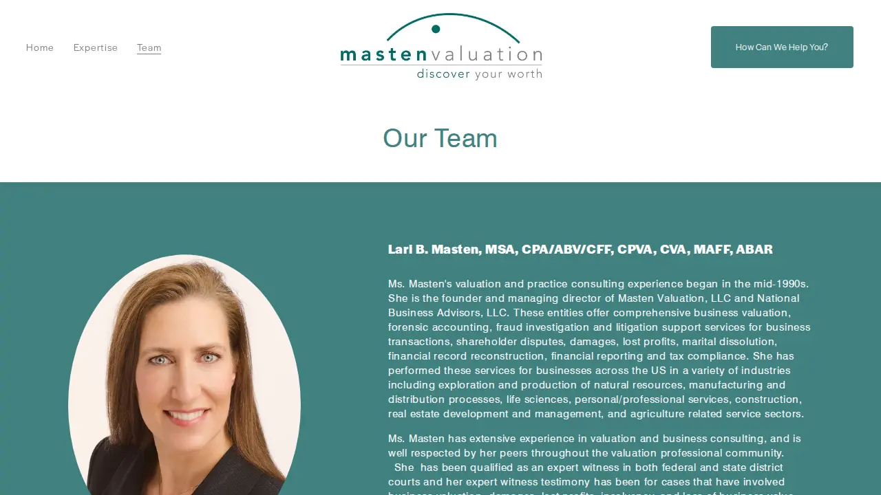 Masten Valuation page