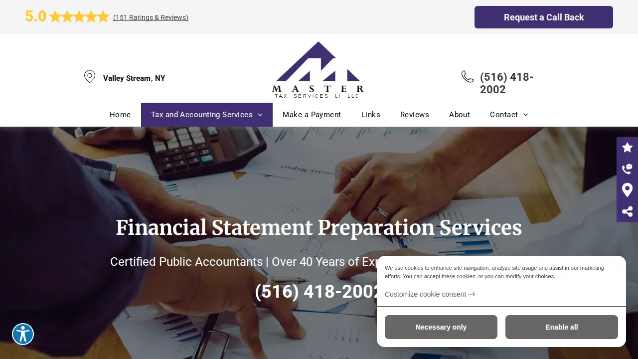 Master Tax Services LI LLC page