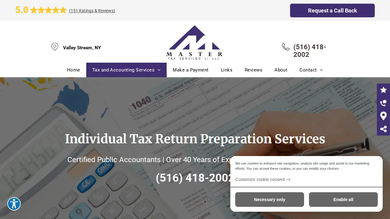 Master Tax Services LI LLC page