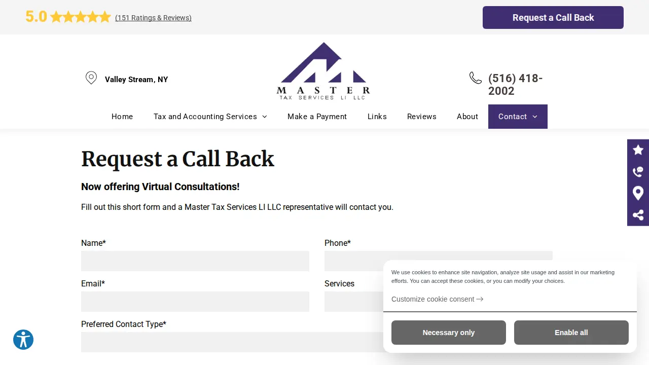 Master Tax Services LI LLC page