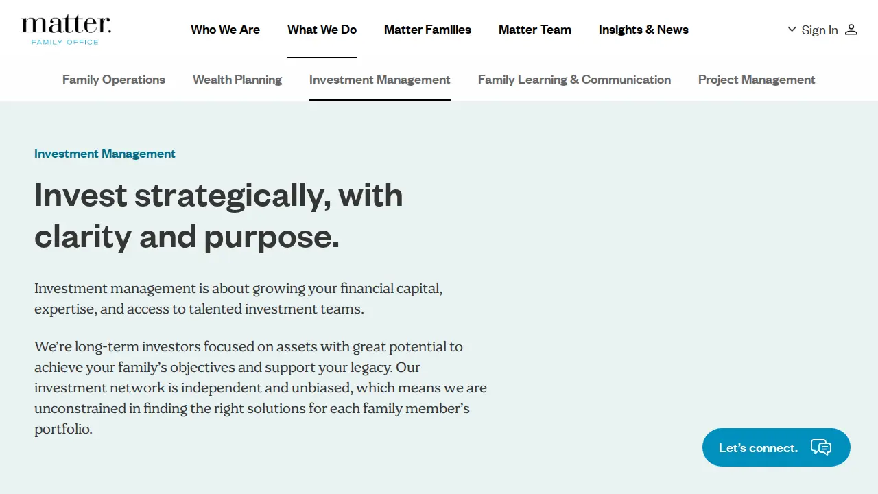 Matter Family Office page