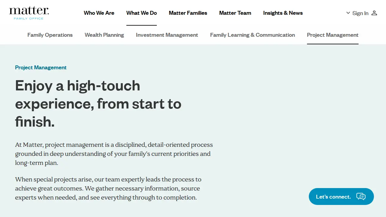 Matter Family Office page