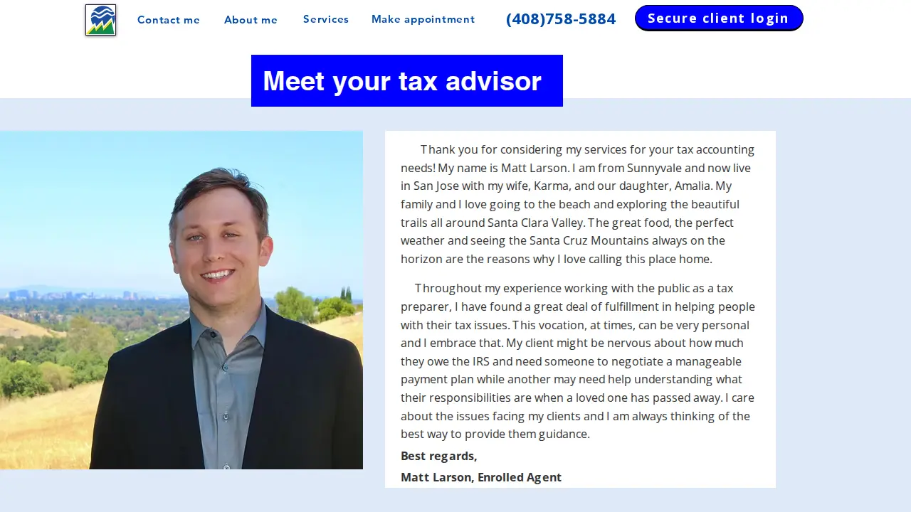 Matt Larson Tax Advisor page